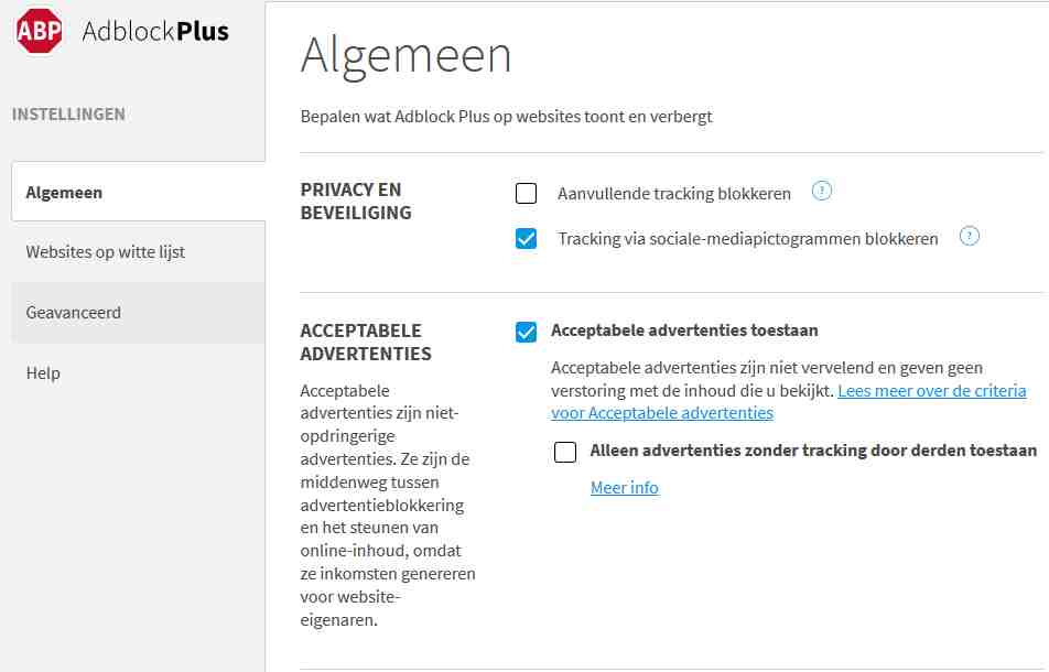 AdblockPlus advertenties blokkeren