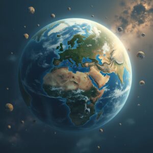 Plaatje van de Blauwe Aarde gegenereerd door de Blauwe Aarde